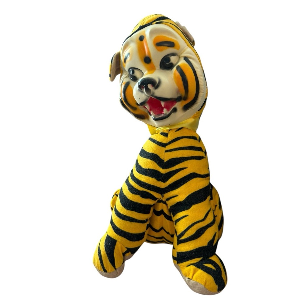 VTG 1950s Smiling Tiger Rubber Face Doll Plush Rushton Bijou Calvin Hobbes